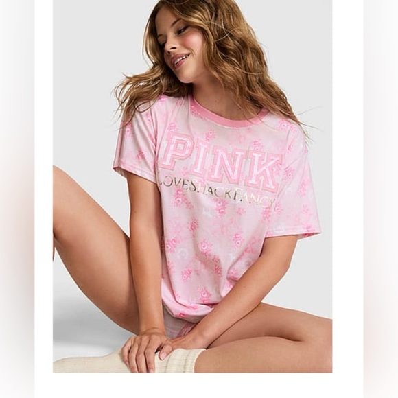 LoveShackFancy Tops - Victoria's Secret PINK x LoveShackFancy Campus Cotton Tee size medium nwt